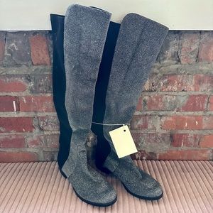 UNISA Silver Black Tall Boots